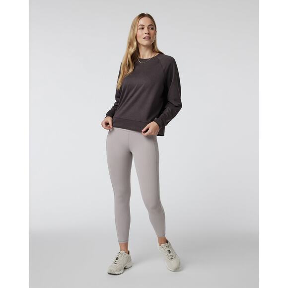 Vuori Halo Crew Brown Women's LARGE DreamKnit Pullover Sangria Heather EUC - Picture 4 of 15